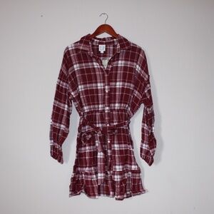 Francesca's Collection Stevie Dress BRAND NEW W/TAG Plaid Button Mini Dress